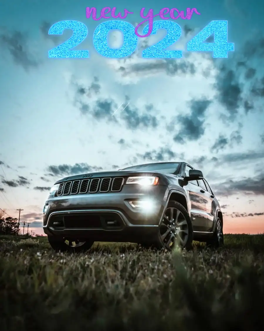 Happy New Year 2024 Car Parked In A Field Picsart Background