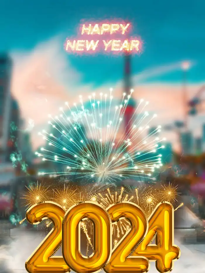 Happy New Year 2024 City Picsart Background