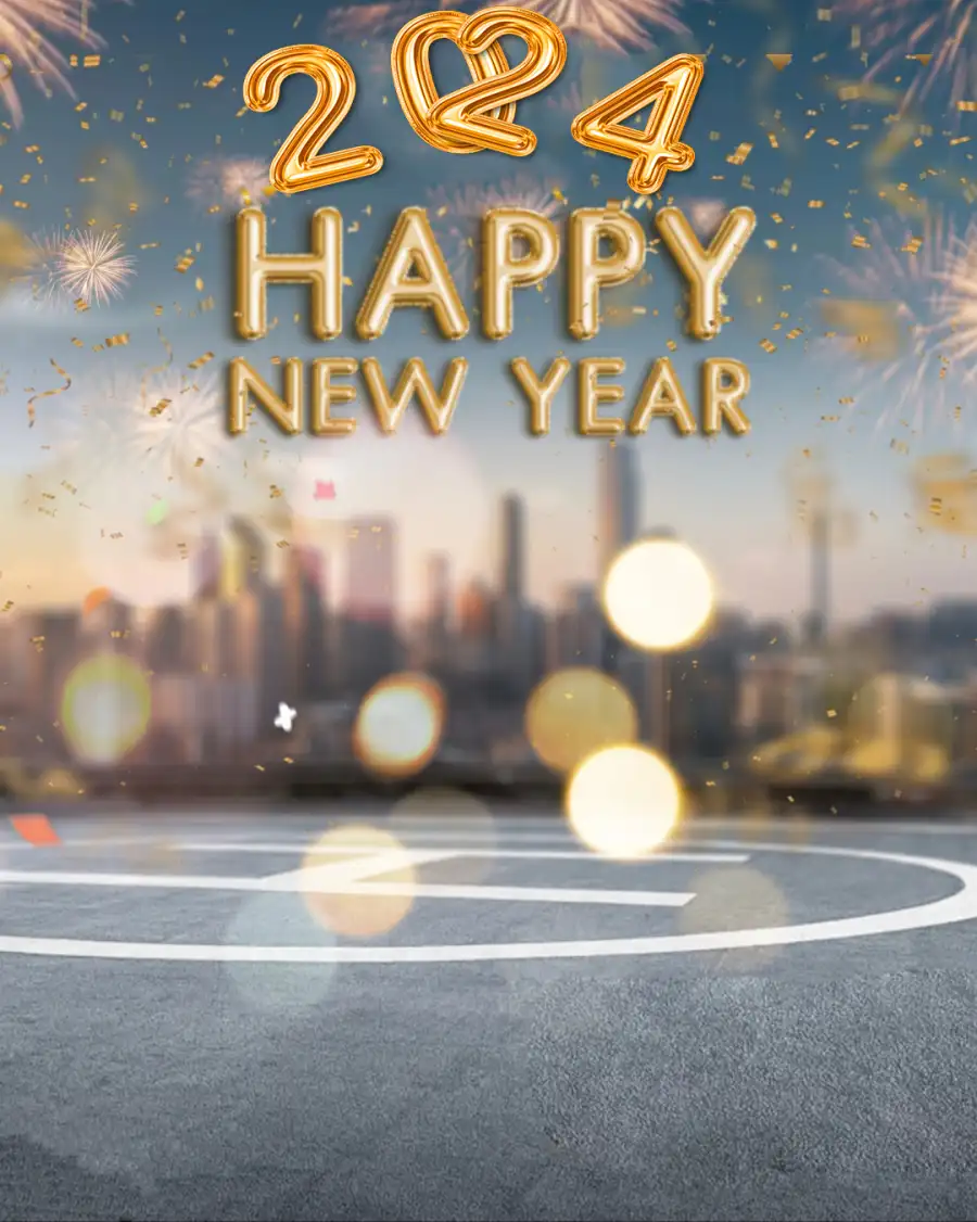 Happy New Year 2024 City View HD  Background