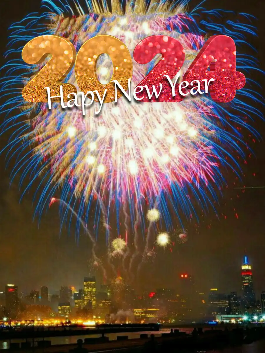 Happy New Year 2024 Editing  Fireworks In The Sky Background