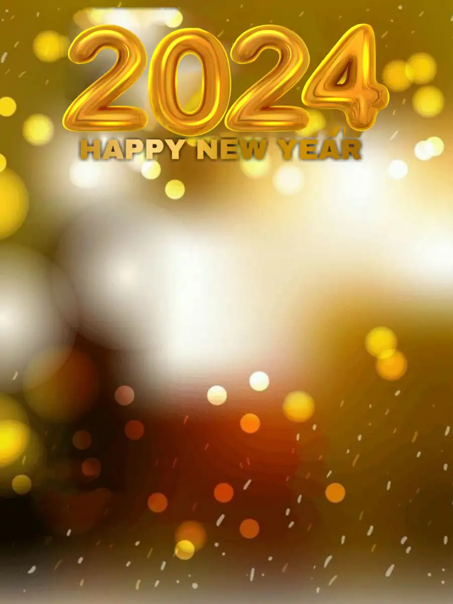 Happy New Year 2024 Editing  Golden Bokeh Light HD  Background