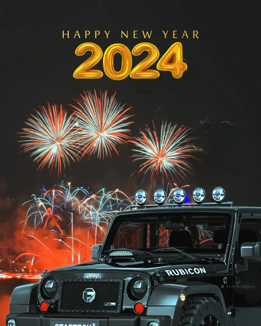 Happy New Year 2024 Editing  Jeep HD Background