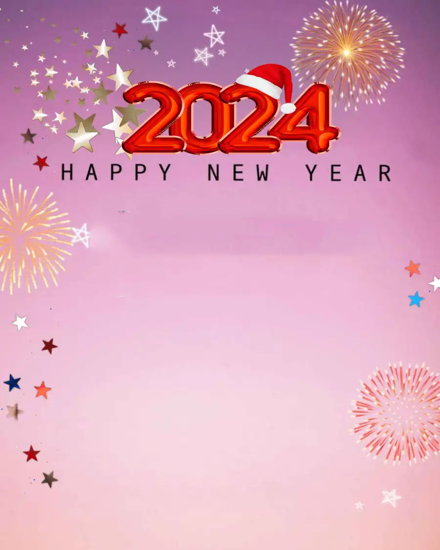 Happy New Year 2024 Editing  Pink  Background