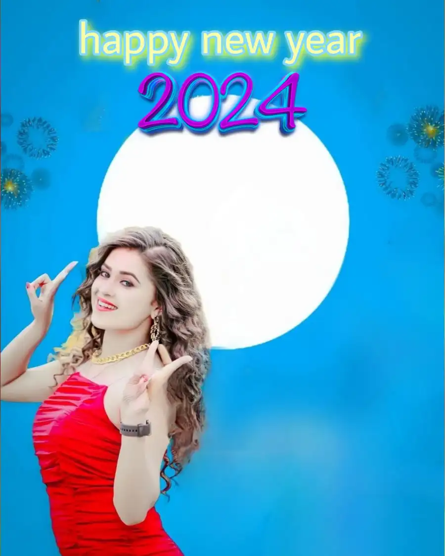 Happy New Year 2024 Girl Snapseed Background