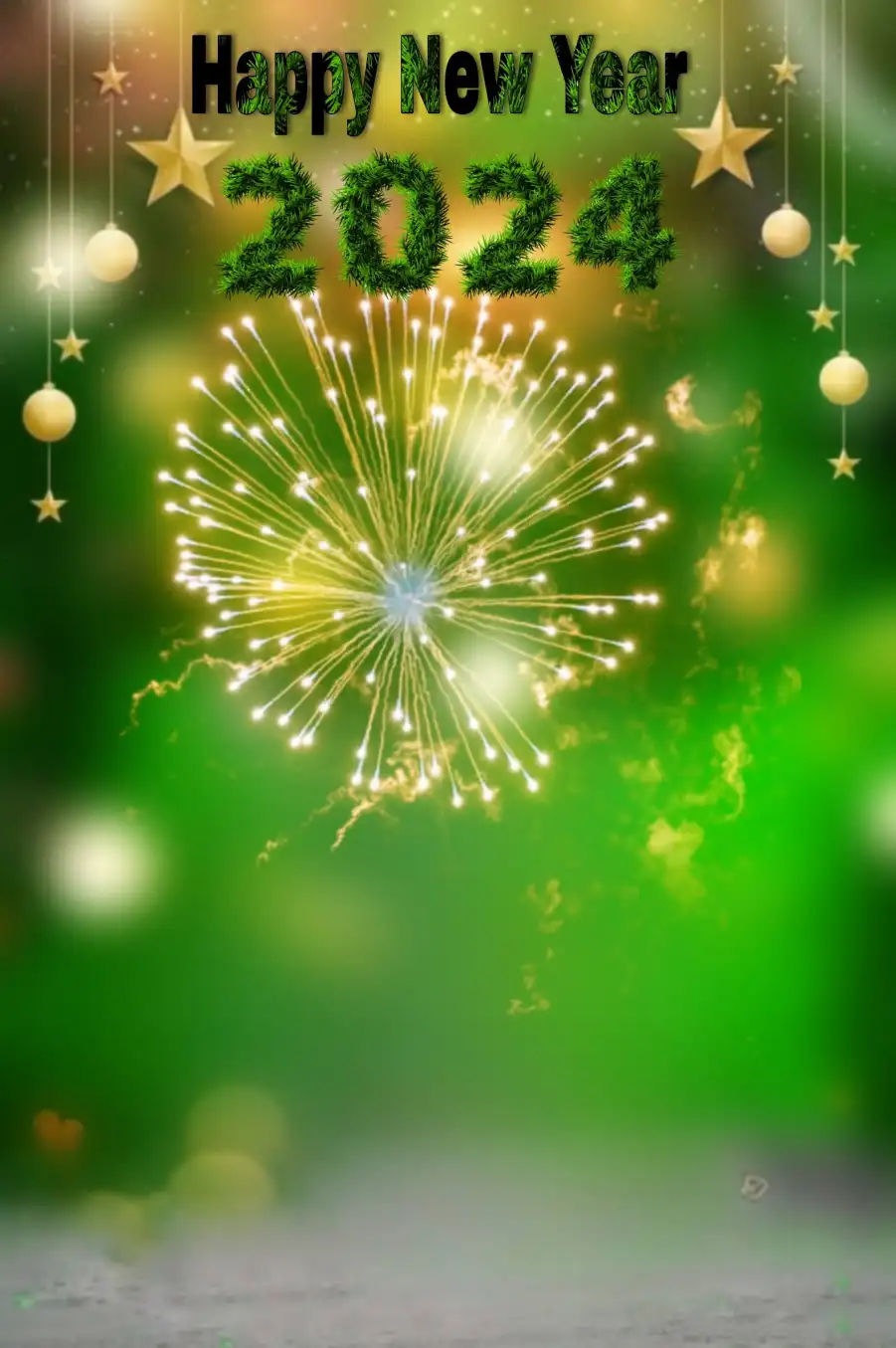 Happy New Year 2024 Green Blur CB Background