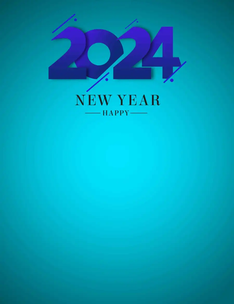 Happy New  Year 2024 Green Solid Background