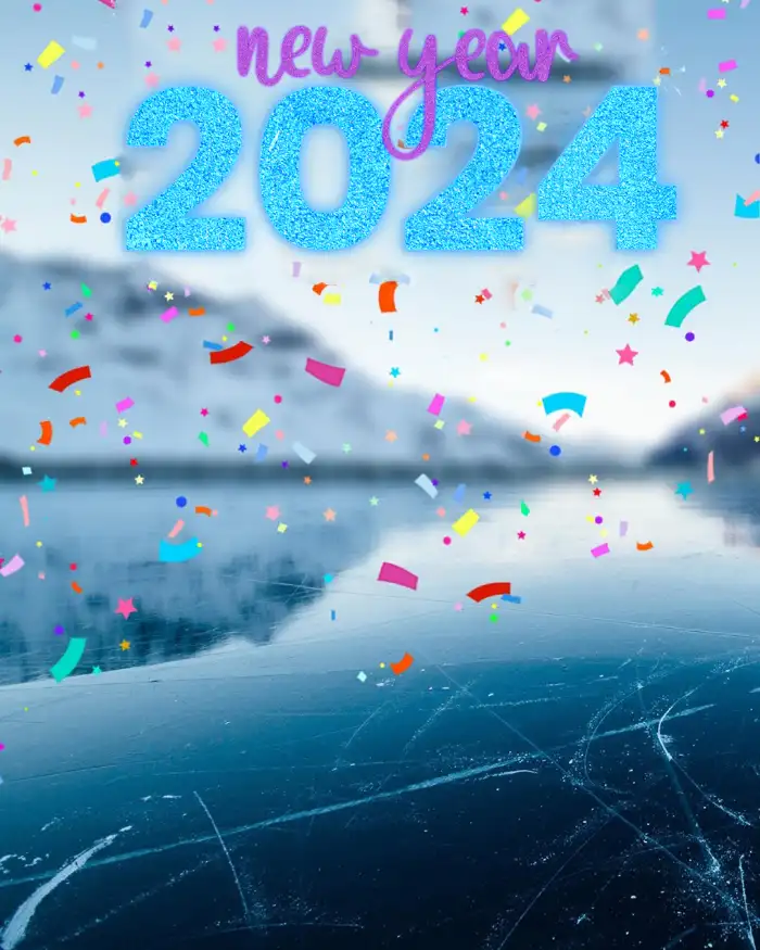 Happy New Year 2024 Group Of Colorful Balloons Background HD