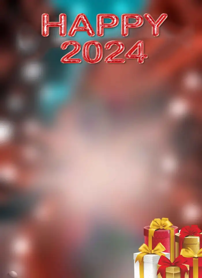 Happy New Year 2024 Group Of Gift CB Background