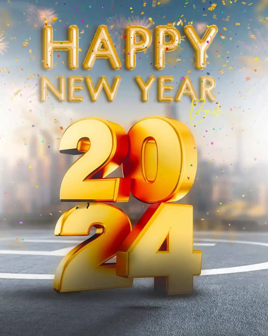 Happy New Year 2024 Large Logo CB Background