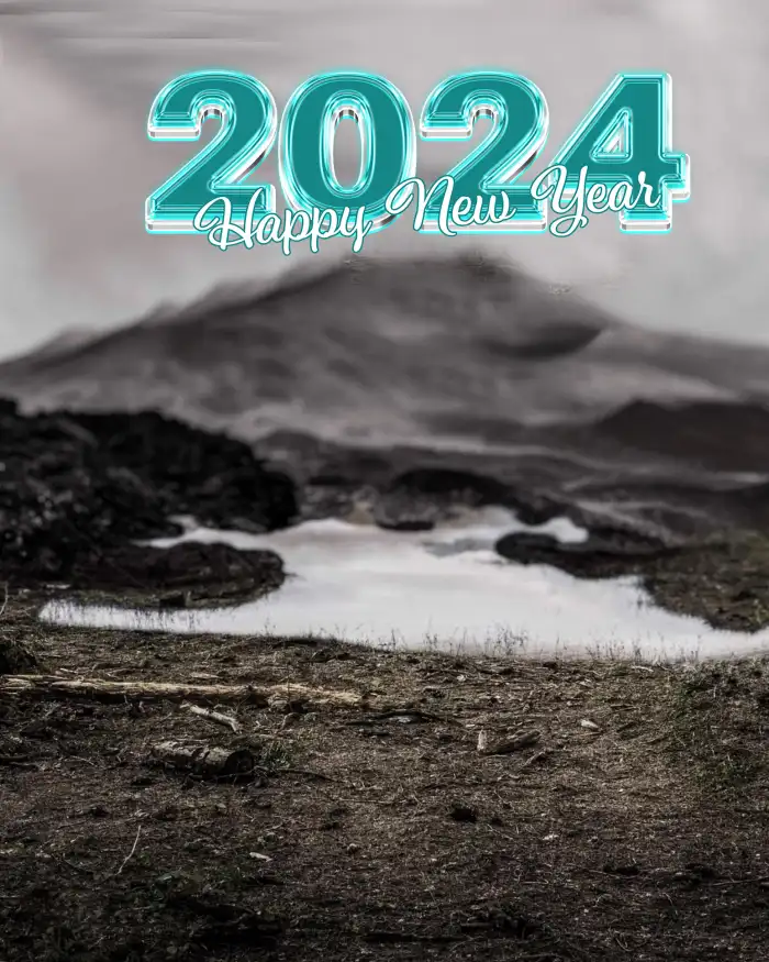 Happy New Year 2024 Muddy River With A Sign CB HD Background