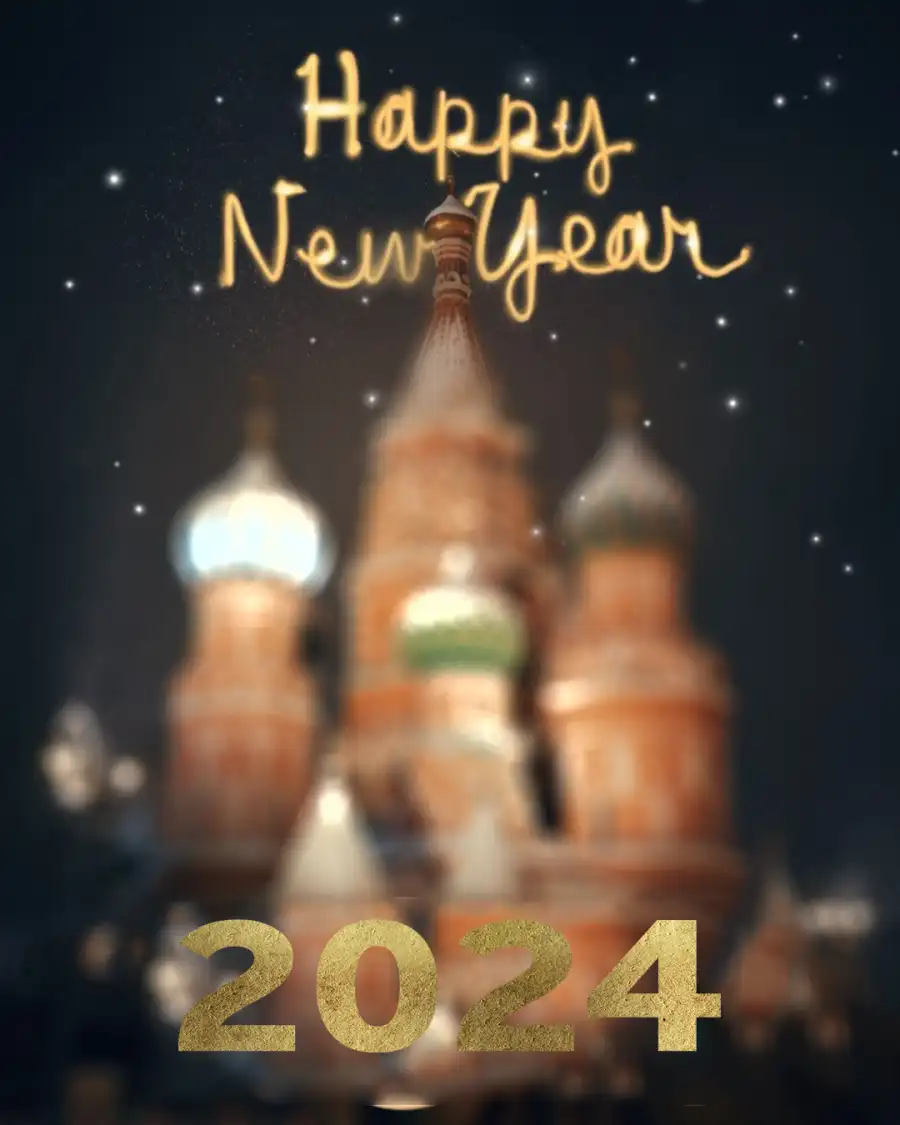 Happy New Year 2024 Nigh Sky Building HD Background