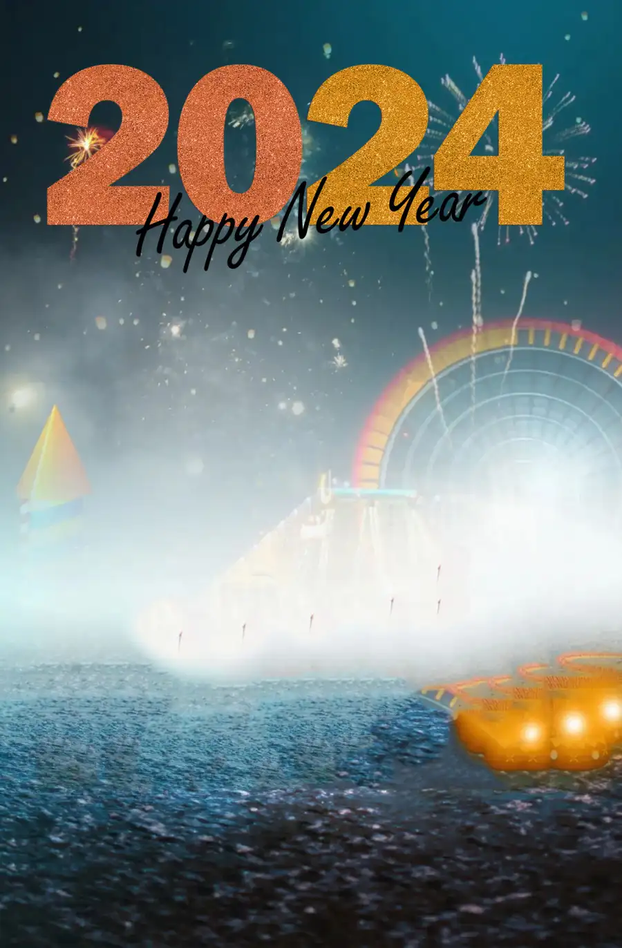 Happy New Year 2024  Picsart CB Background