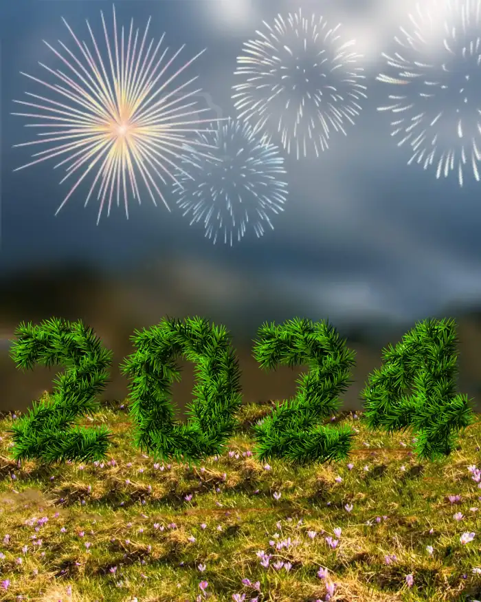 Happy New Year 2024 Picsart Fireworks In Sky HD  Background