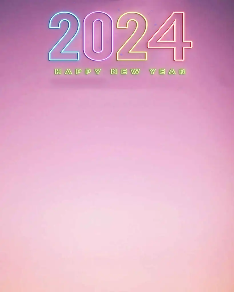 Happy New Year 2024 Pink Solid Editing  HD