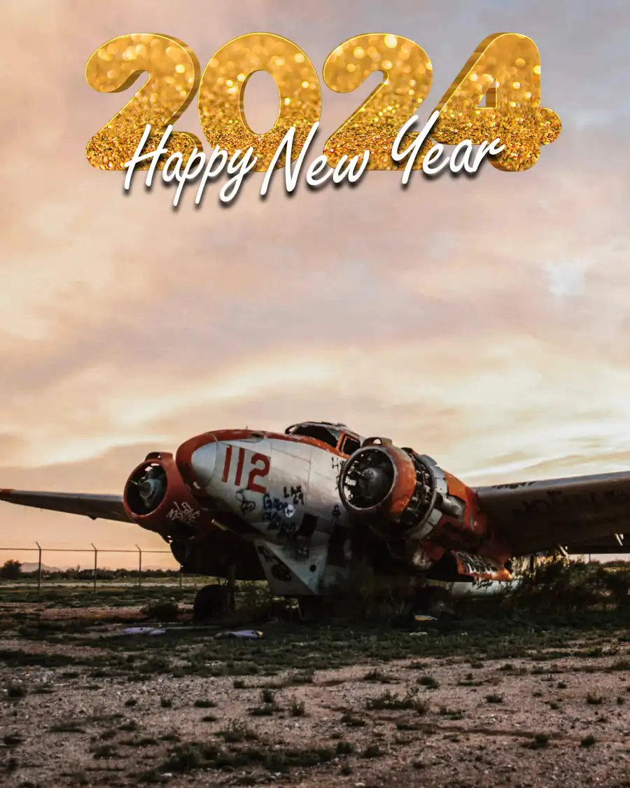 Happy New Year 2024 Plane Photo Editing  Background