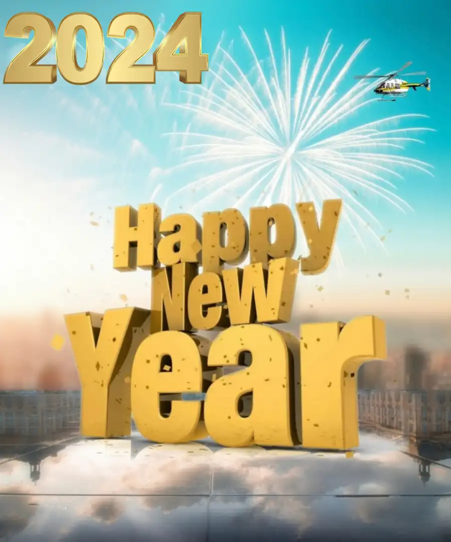 Happy New Year 2024 Poster Of Blue Sky Editing  Background