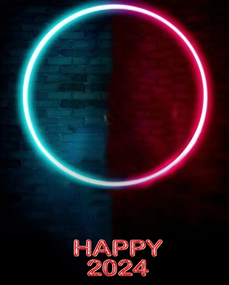 Happy New Year 2024 Red Circle Editing  Background