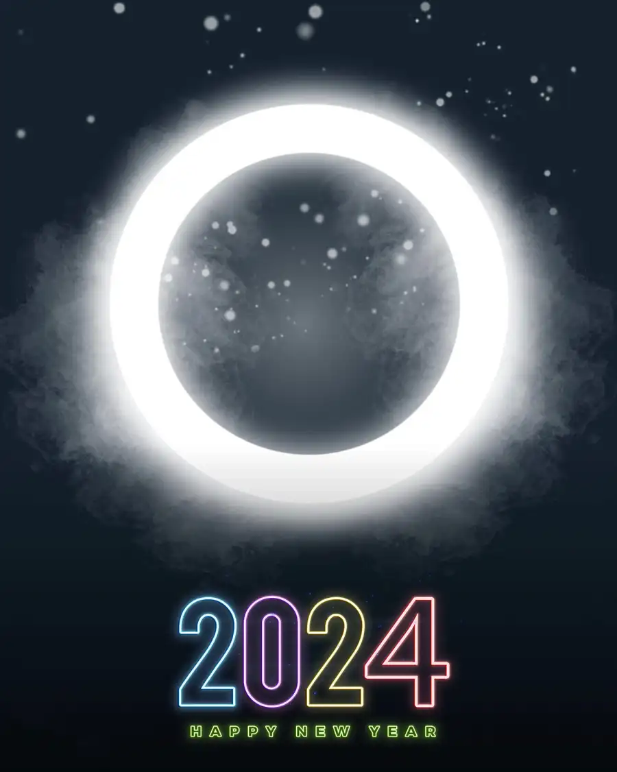 Happy New Year 2024 Ring Light  Editing  Background