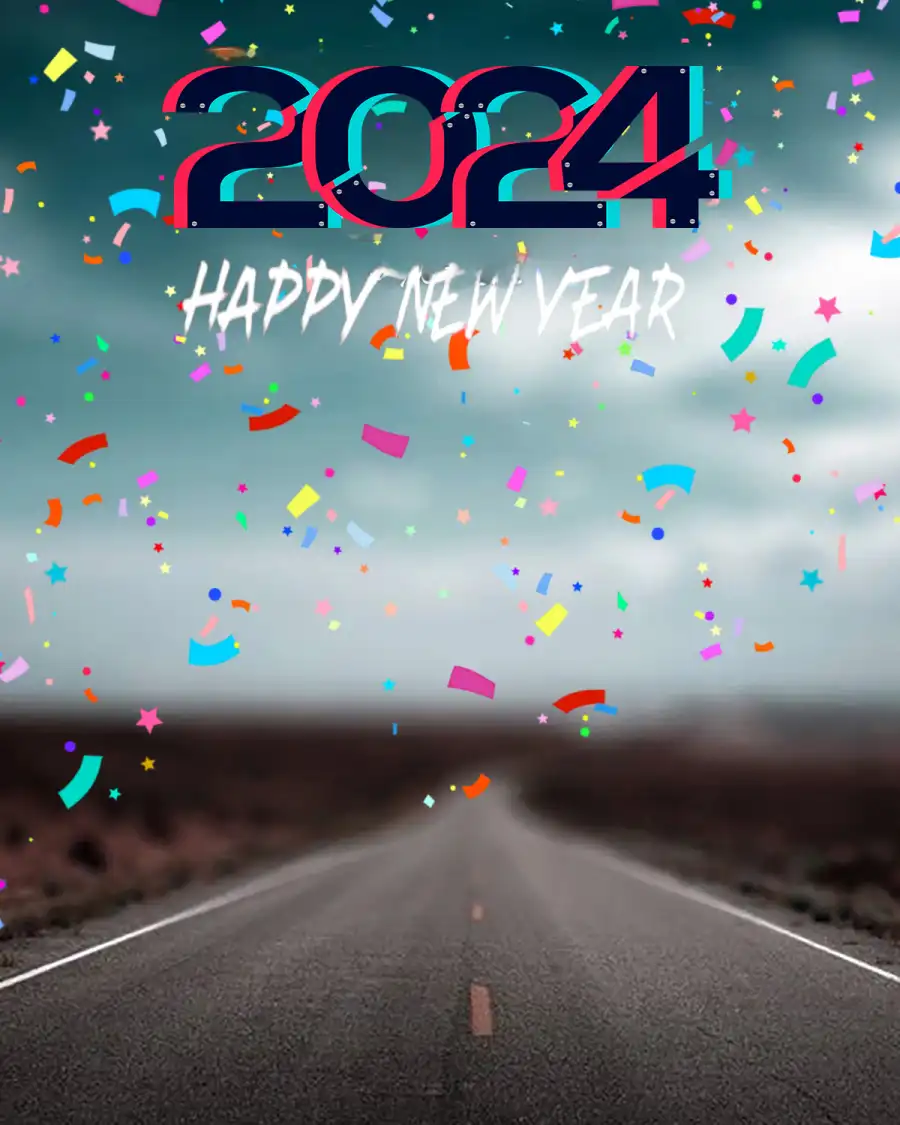 Happy New Year 2024 Road Editing  HD Background