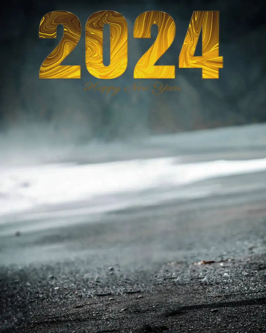 Happy New Year 2024 Road Photo Editing Background