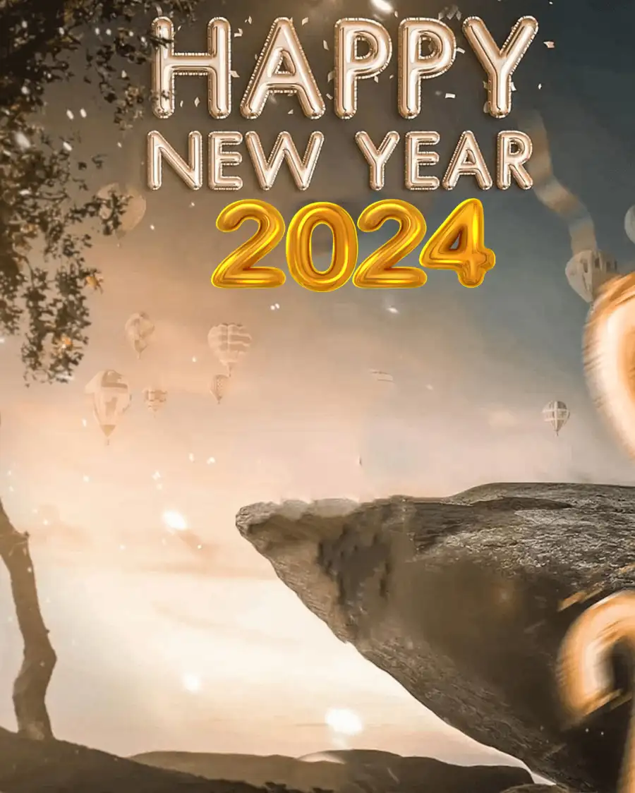 Happy New Year 2024 Rock Editing  HD  Background