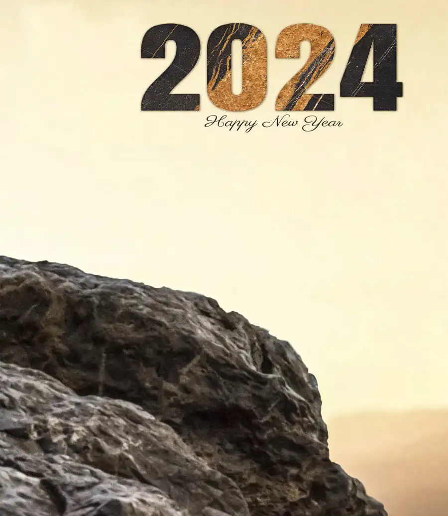 Happy New Year 2024 Rock Photo Editing  Background