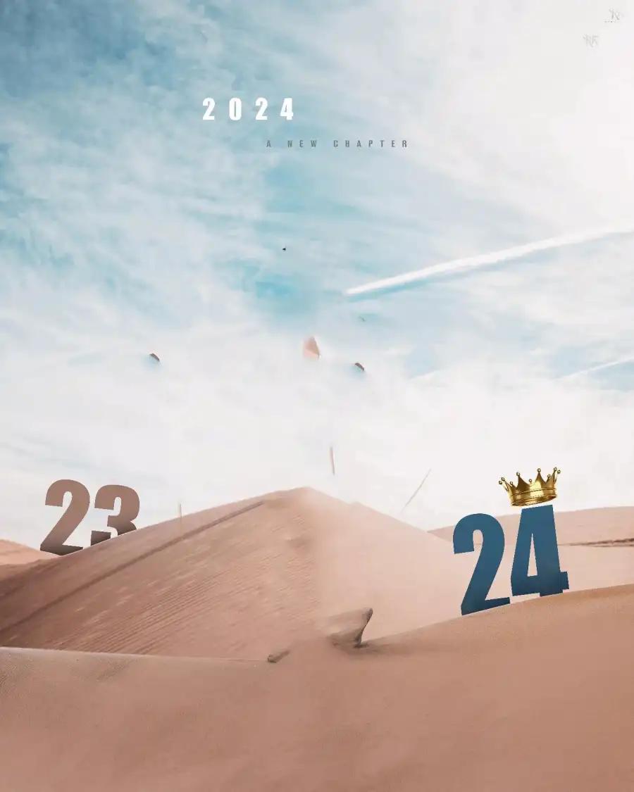 Happy New Year 2024 Sahara CB Background