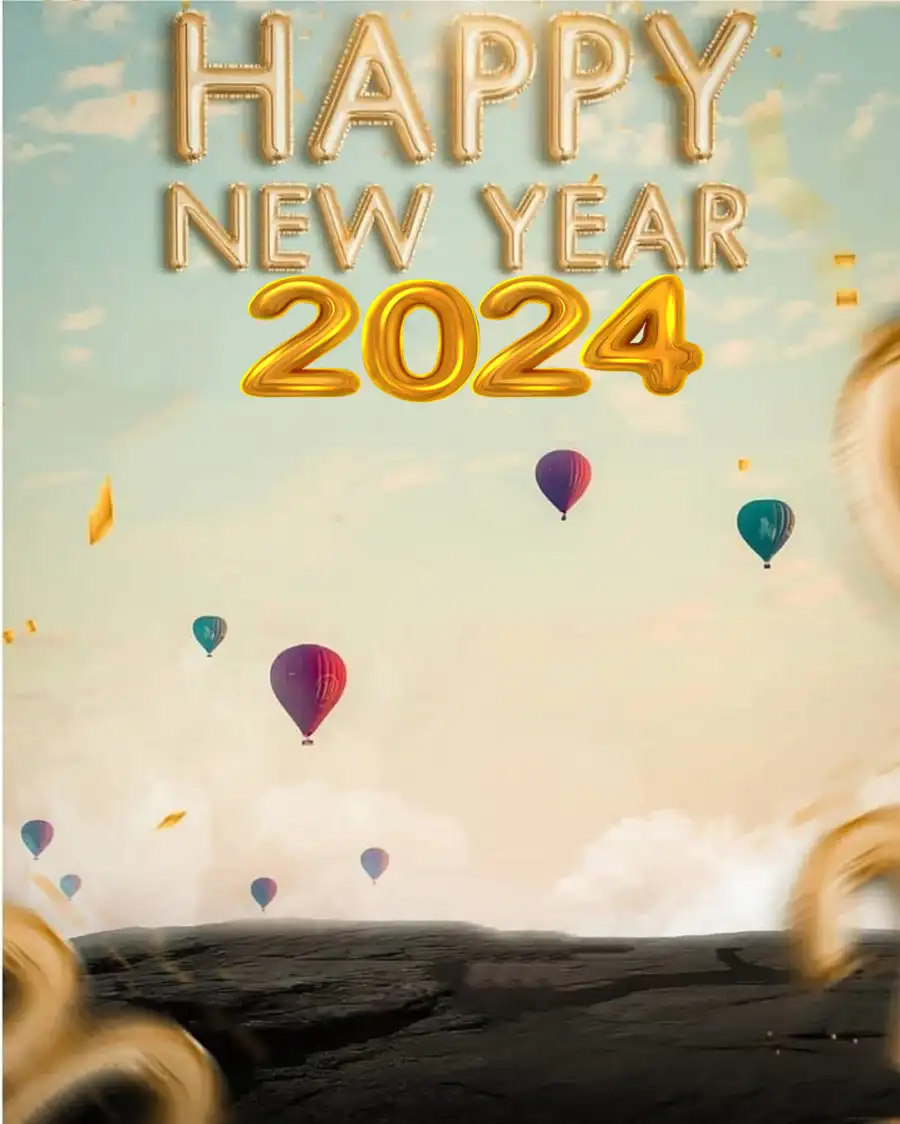 Happy New Year 2024 Sunset Sky HD Background