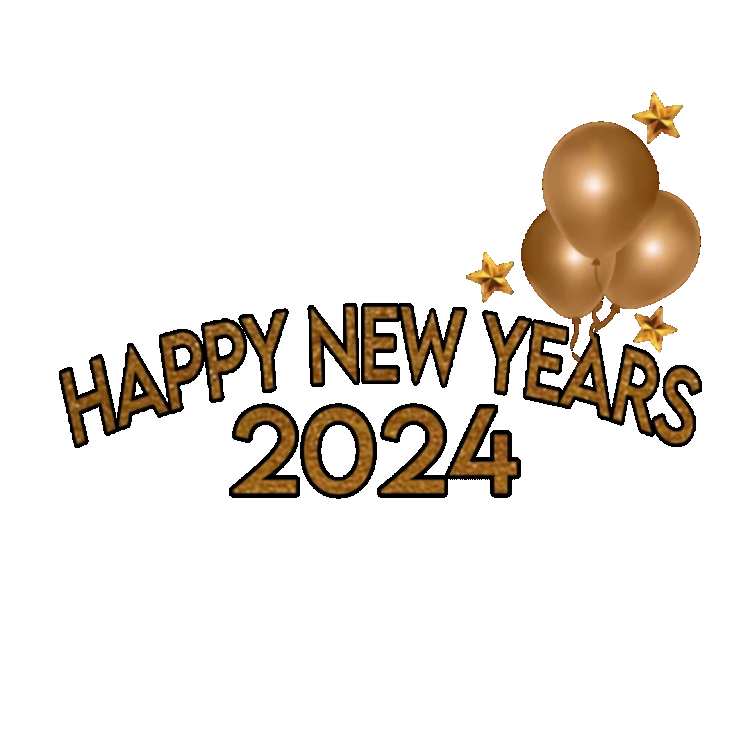 Happy New Year 2024 With Balloon PNG Images