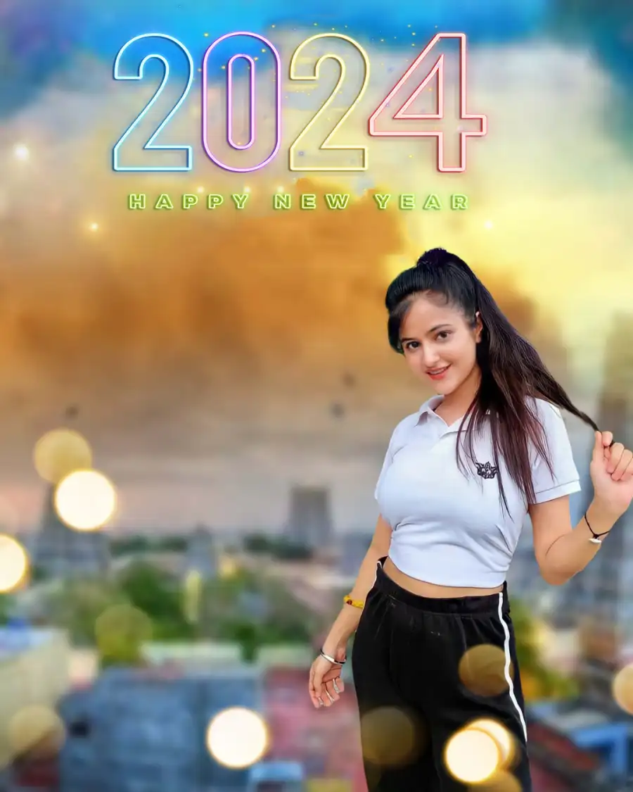 Happy New Year 2024 Woman Girl Full HD Background