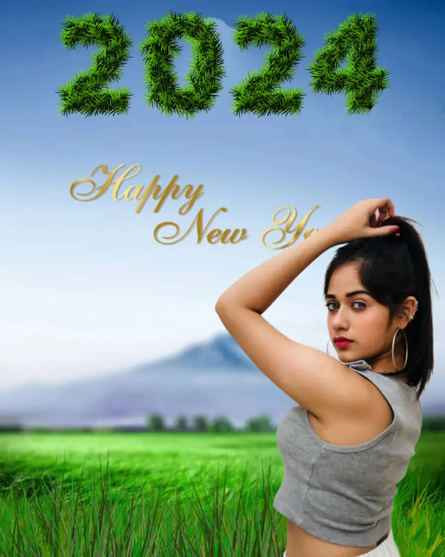 Happy New Year 2024 Woman Picsart CB Editing  Background