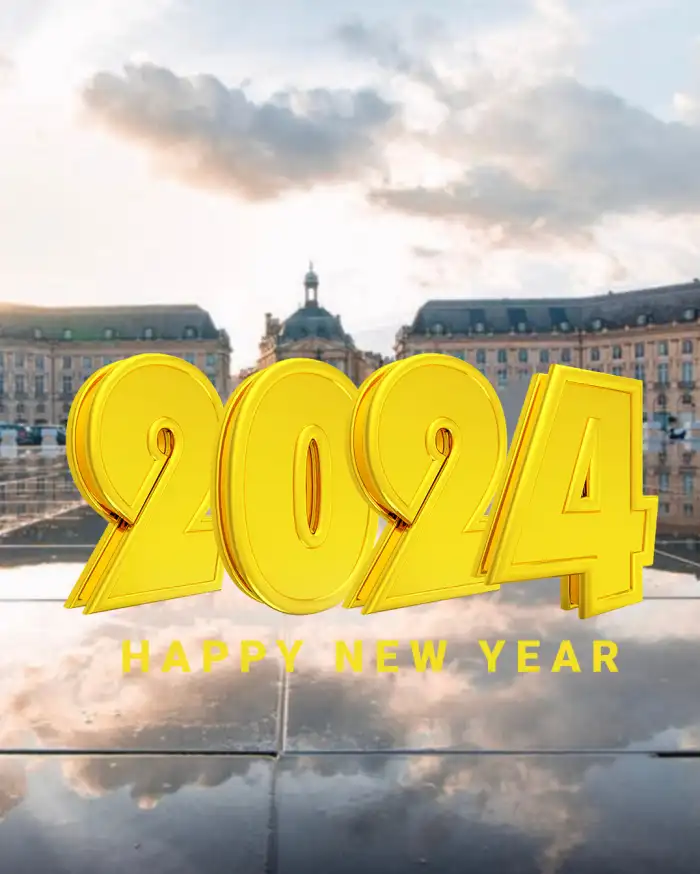 Happy New Year 2024 Yellow Editing  Background