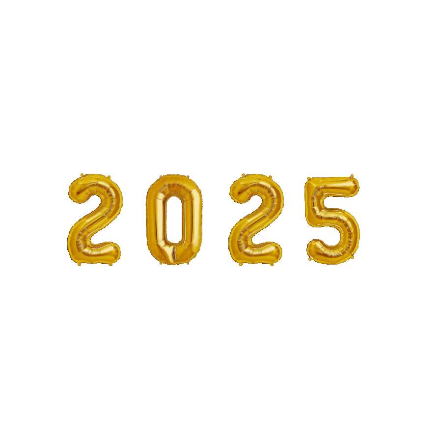 Happy New Year 2025 Gold Number PNG