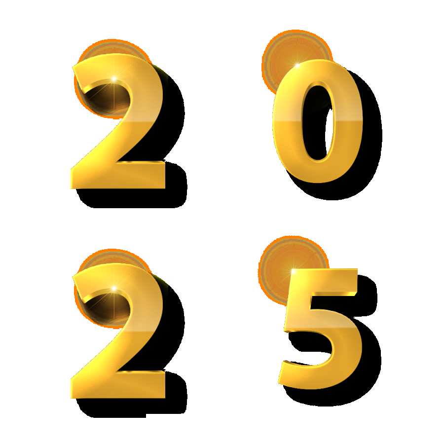 Happy New Year 2025 PNG Number)