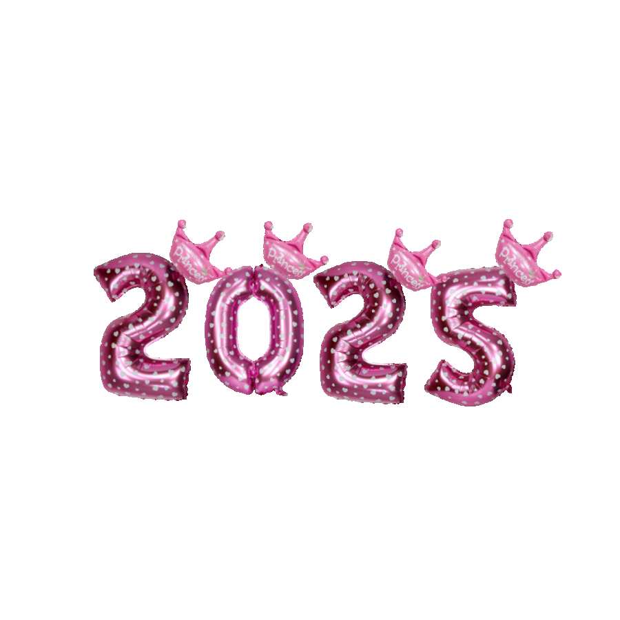 Happy New Year 2025 Purple Balloon PNG