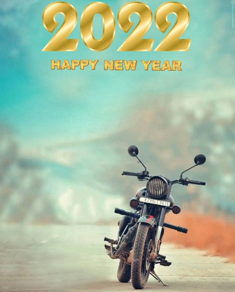 Happy New Year Bike 2022 CB PicsArt Editing Background