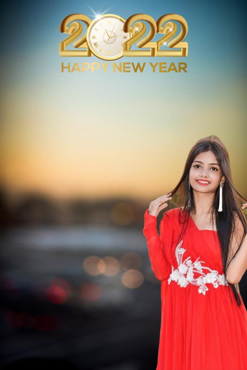 Happy New Year Girl 2022 CB PicsArt Editing Background HD