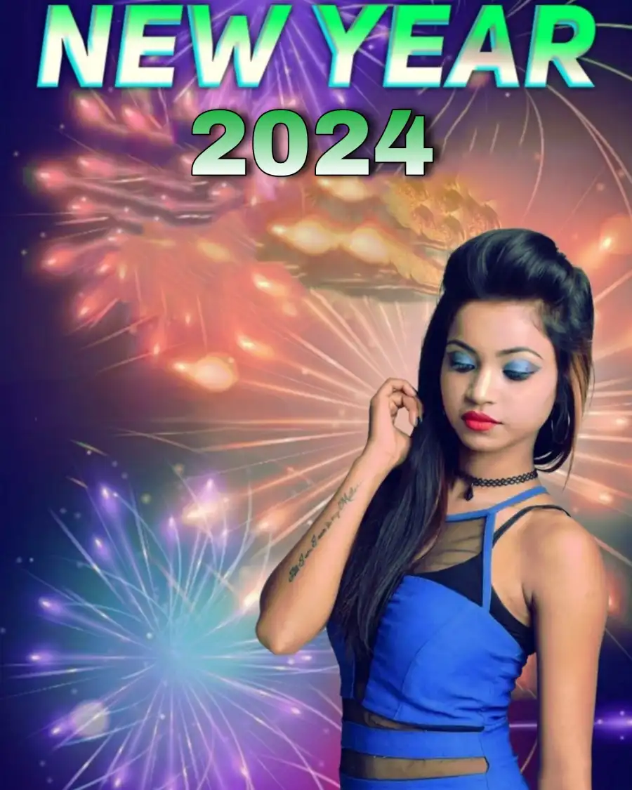 Happy New Year  Girl 2024 Background For Picsart