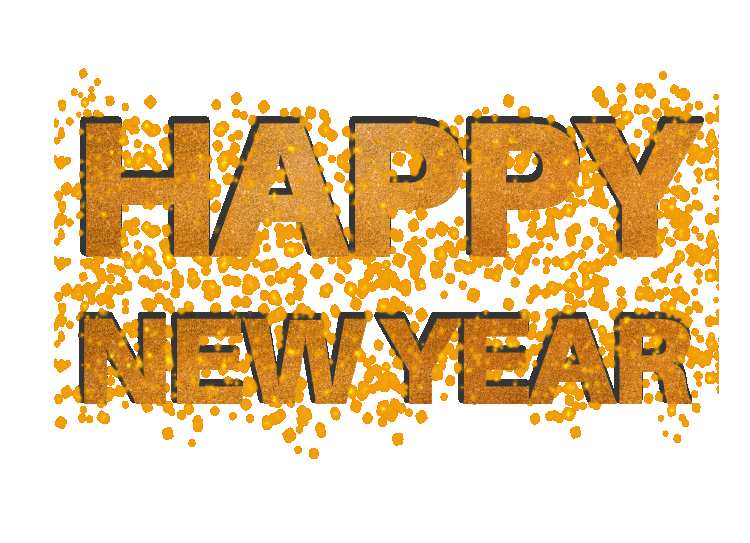 Happy New Year Gold Glitter PNG Images