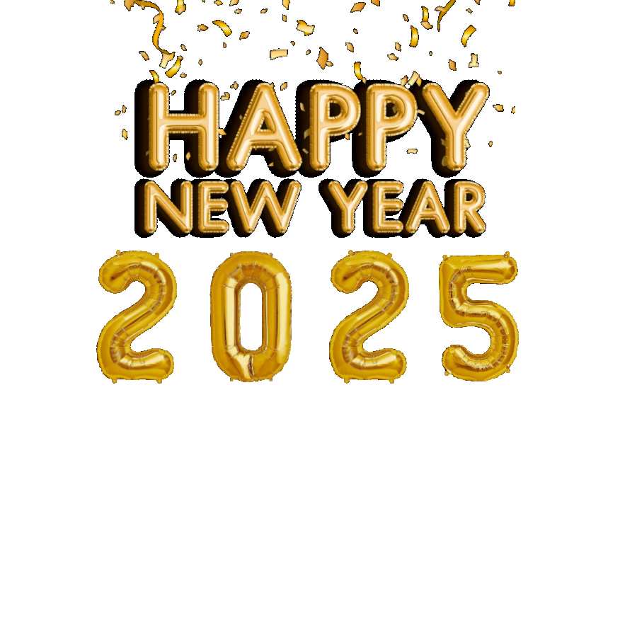 Happy New Year Golden Balloon 2025 PNG