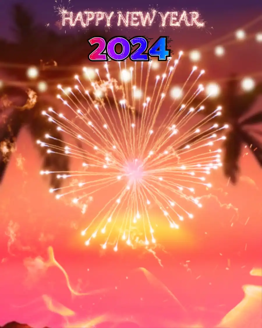 Happy New Year Red Fireworks Editing 2024 Background