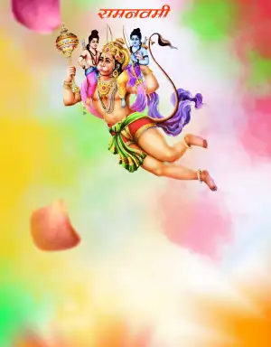 Happy Ram Navami Hanuman Flyfing CB Background