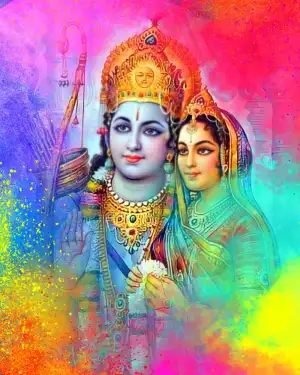 Happy Ram Navami Lord Ram With Sita Maa Background