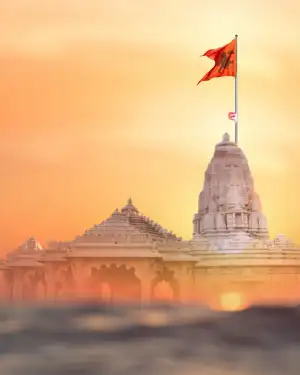 Happy Ram Navami Temple CB Background