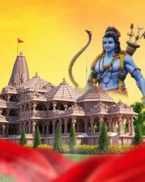 Happy Ram Navami Temple Of Ram CB Background