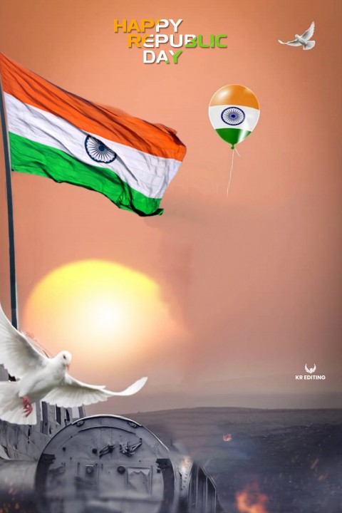 Happy Republic Day CB Editing Background With Bird