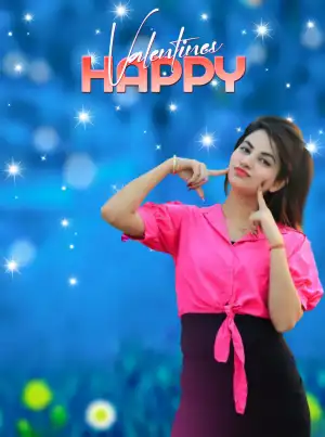 Happy Valentine Day Cute Girl CB Editing Background