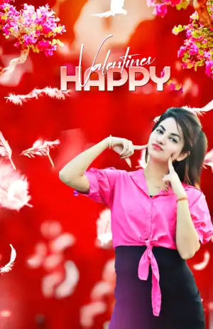 Happy Valentine Day Cute Girl CB Editing Background