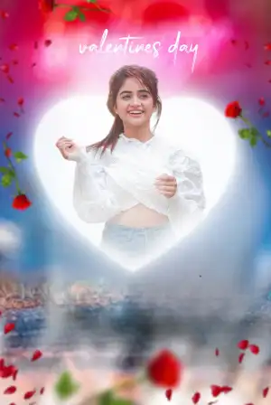 Happy Valentine Day Girl Photoshop Editing Background