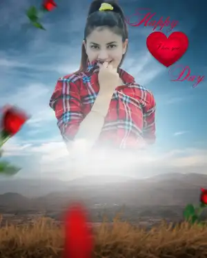 Happy Valentine Day Girl Sky Editing Background